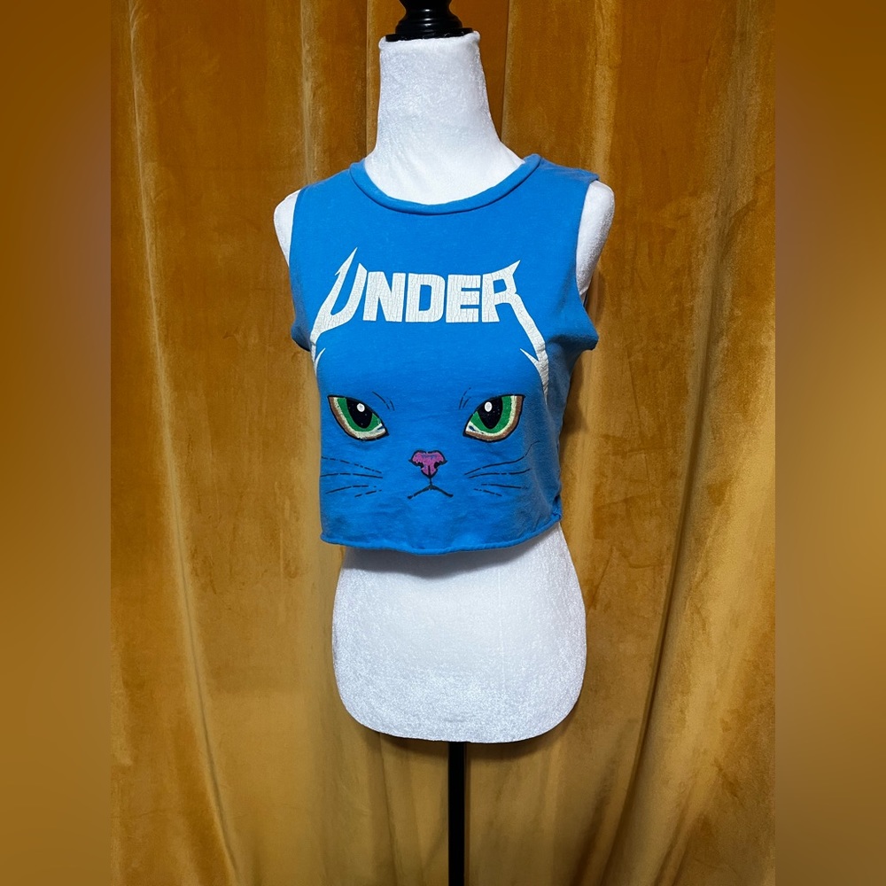 Under Star xs/s blue crop top kitty